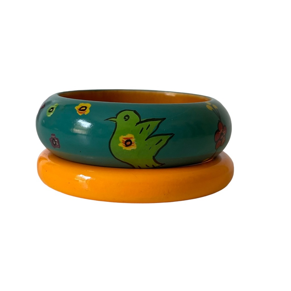 Vintage Women's Two Catherine Stein Handpainted Bangles